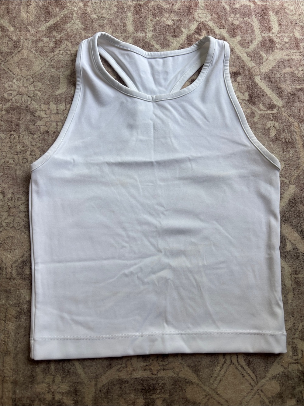 Women's White Racerback Tank Top - Sleek Athletic Fit